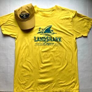 Landshark Lager T-Shirt Size Large & Landshark (Margaritaville) Adjustable Hat